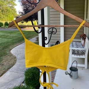 Jolyn Clothing “ryan” bikini top, size medium, mustard yellow